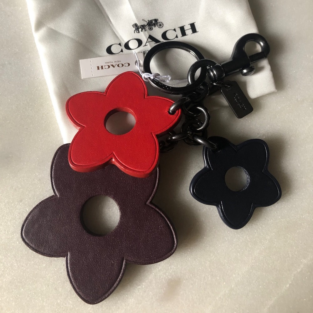 🌺 RARE Coach Floral Bag Charm/Keyfob NWT